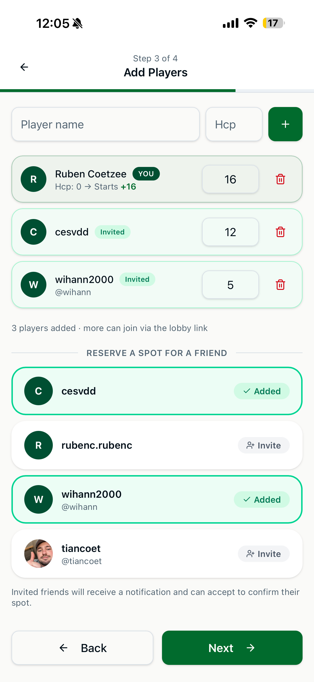Step 3: Players